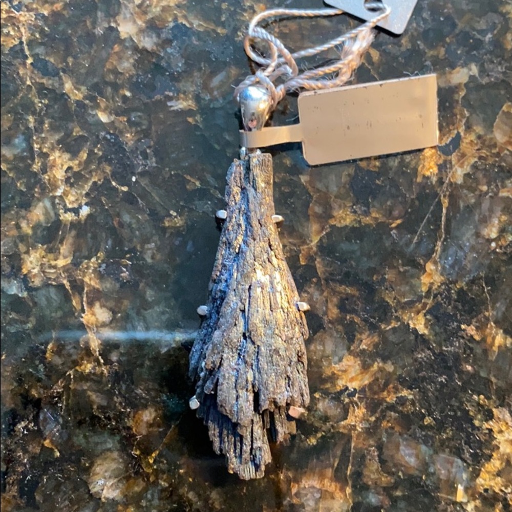 Black Kyanite Sterling Silver Pendant